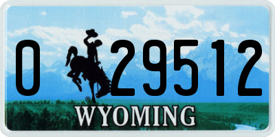 WY license plate 029512