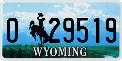 WY license plate 029519