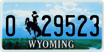 WY license plate 029523