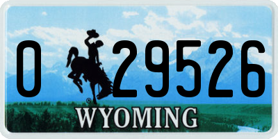 WY license plate 029526