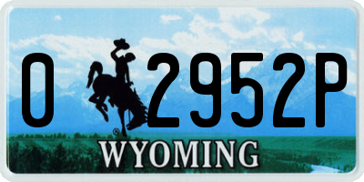 WY license plate 02952P