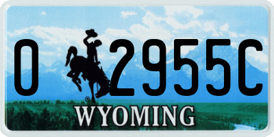 WY license plate 02955C