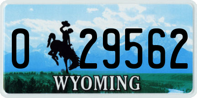 WY license plate 029562