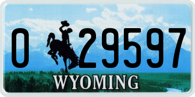 WY license plate 029597
