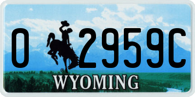 WY license plate 02959C