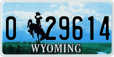 WY license plate 029614