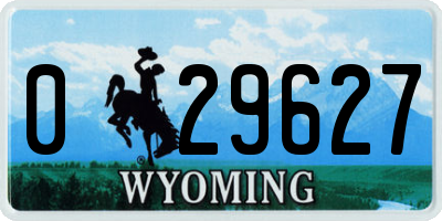 WY license plate 029627