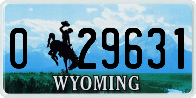 WY license plate 029631