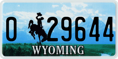 WY license plate 029644