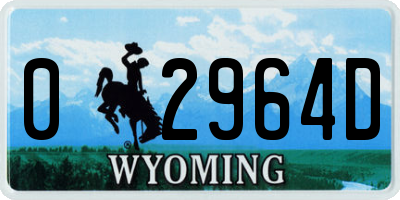 WY license plate 02964D