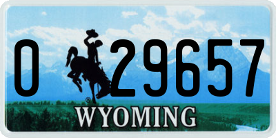 WY license plate 029657