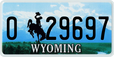 WY license plate 029697