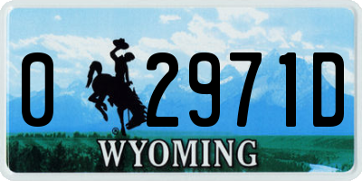 WY license plate 02971D