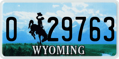 WY license plate 029763