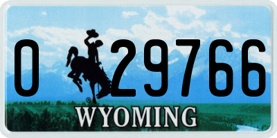 WY license plate 029766