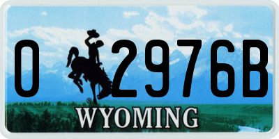 WY license plate 02976B