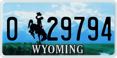 WY license plate 029794