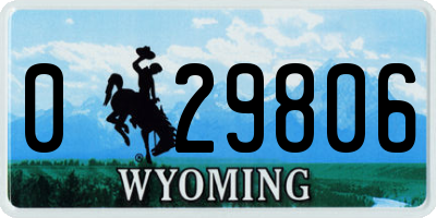 WY license plate 029806