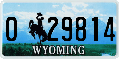WY license plate 029814