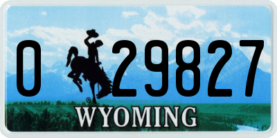 WY license plate 029827