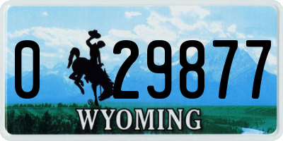 WY license plate 029877