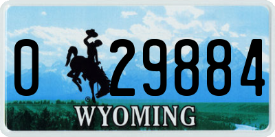 WY license plate 029884