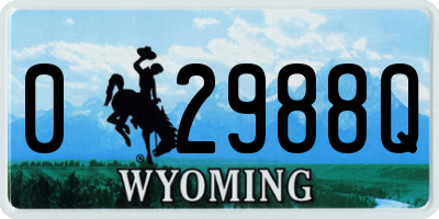 WY license plate 02988Q