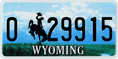 WY license plate 029915