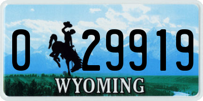 WY license plate 029919