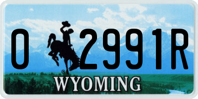 WY license plate 02991R