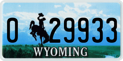 WY license plate 029933