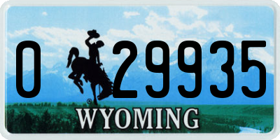 WY license plate 029935