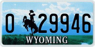 WY license plate 029946
