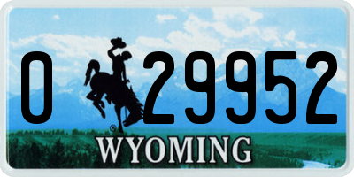 WY license plate 029952