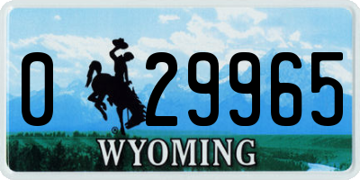WY license plate 029965