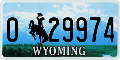 WY license plate 029974