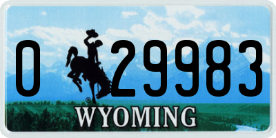 WY license plate 029983