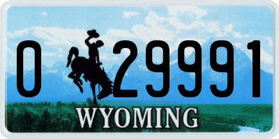 WY license plate 029991