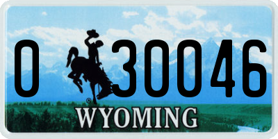 WY license plate 030046