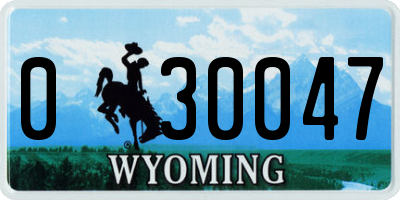 WY license plate 030047