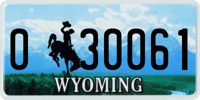 WY license plate 030061