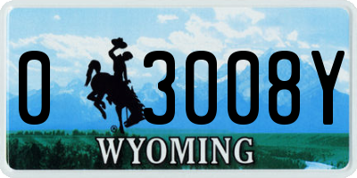 WY license plate 03008Y