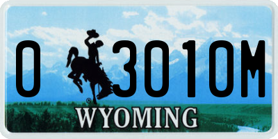 WY license plate 03010M