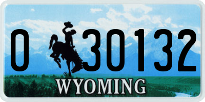 WY license plate 030132