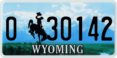 WY license plate 030142