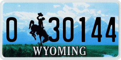 WY license plate 030144