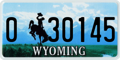 WY license plate 030145