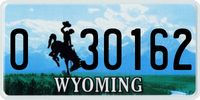 WY license plate 030162