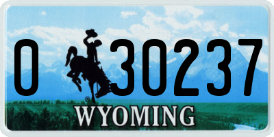 WY license plate 030237
