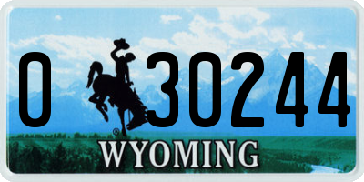 WY license plate 030244